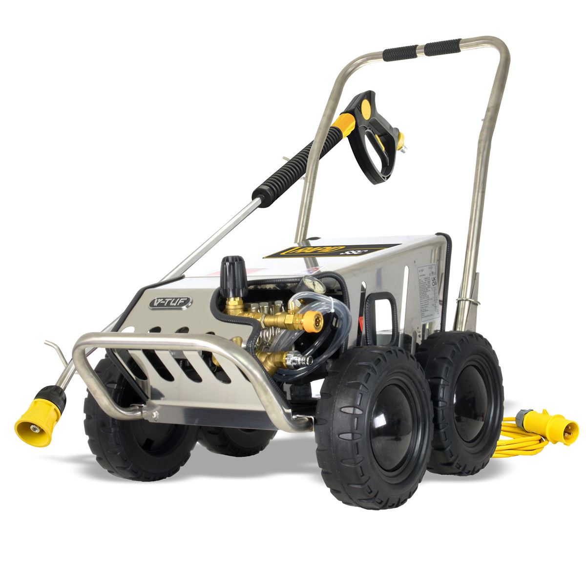 V-TUF RAPIDSSC110V 12L/min All Stainless Industrial Mobile Site Pressure Washer 1500psi & 100Bar