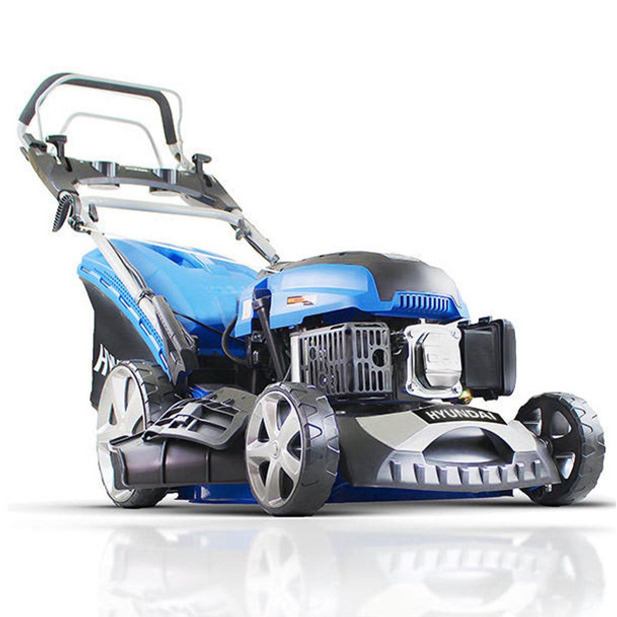 Hyundai HYM460SPE 46cm Electric-Start Self-Propelled Petrol Lawnmower Mulch, Rear & Side Discharge