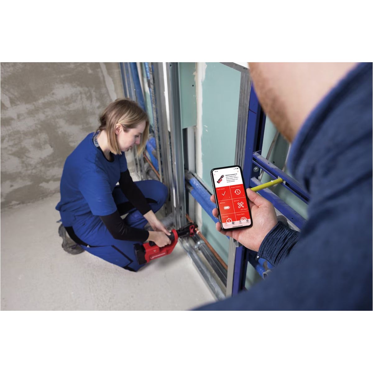 Rothenberger Romax Compact 18V III Press Jaw Set M 15-22-28mm Includes Battery, Charger & Carry Case - 1000004333