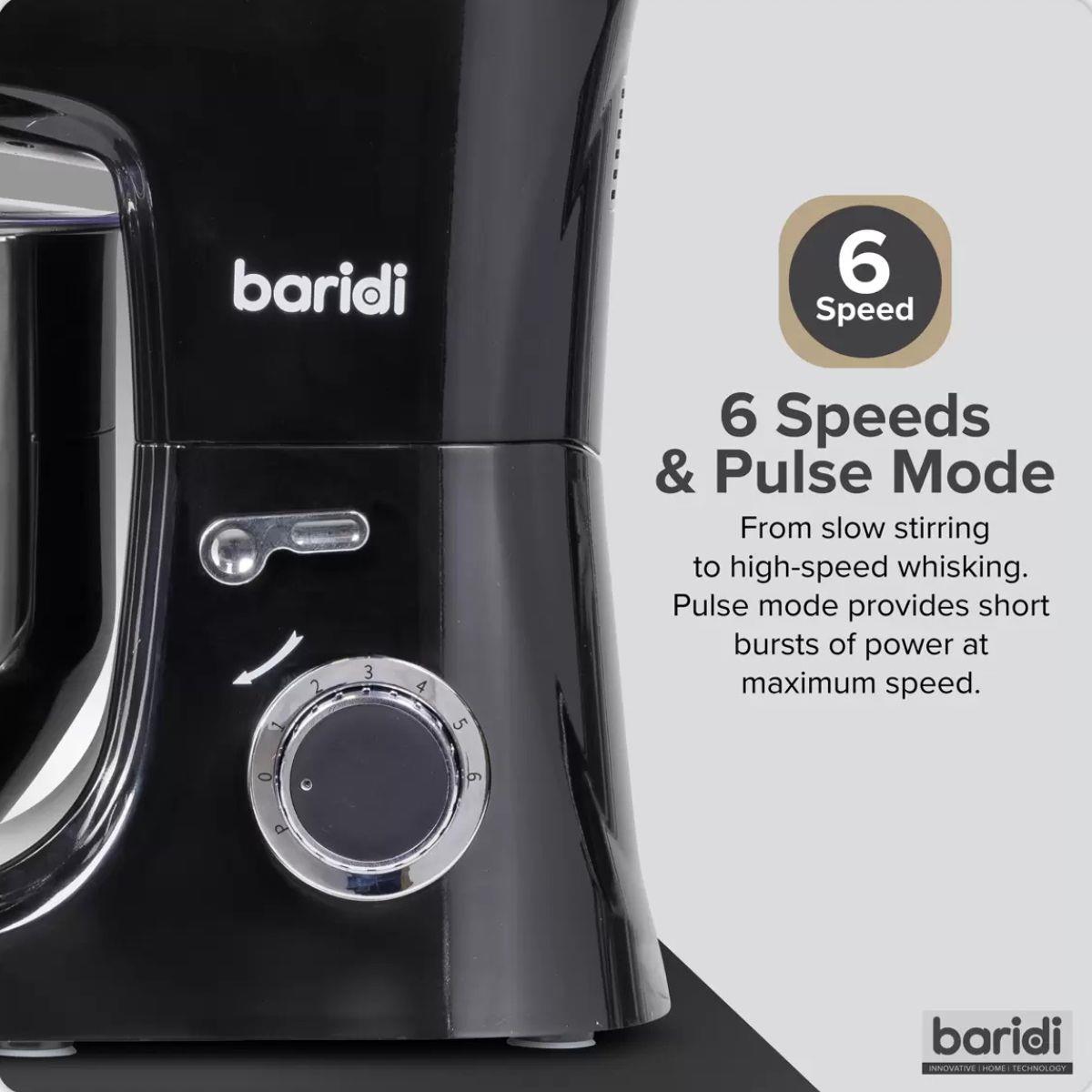 Sealey DH174 Baridi Stand Mixer with Accessories 8L Black 230V/1800W