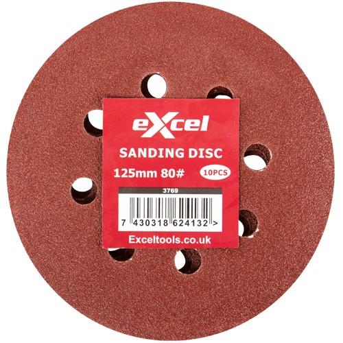 Excel Sanding Disc 125mm 80G Pack of 10