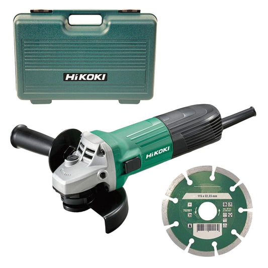 Hikoki G12STXJ8Z 115mm Angle Grinder with Diamond Blade in Case 110V/600W