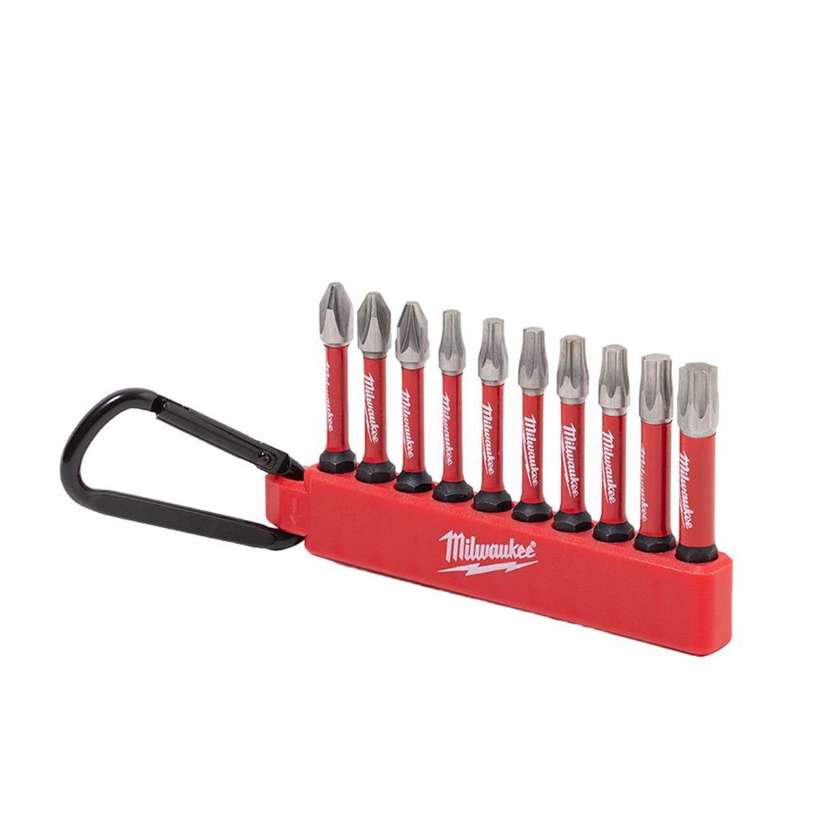 Milwaukee Shockwave Impact Duty Screwdriver Bit Carabiner Set of 10 Piece 4932480941