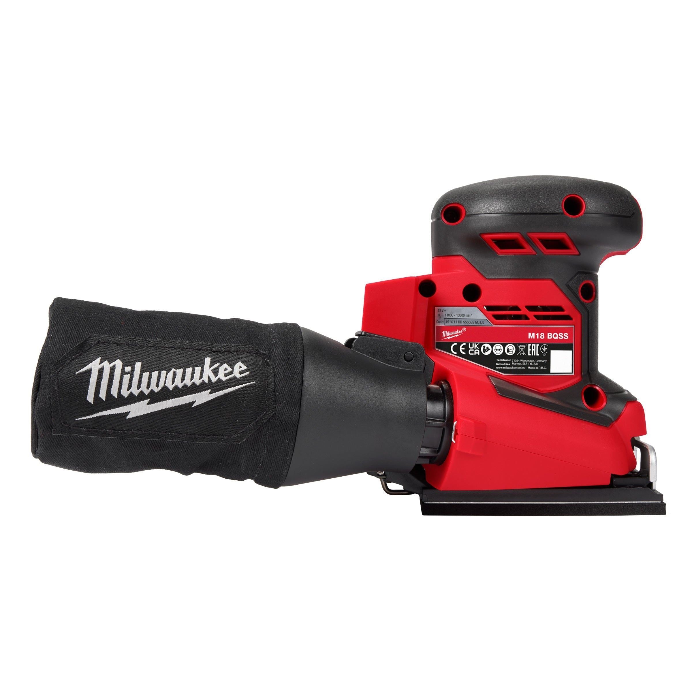 Milwaukee M18BQSS-0 18V Sheet Sander with 1 x 2.0Ah Battery & Charger