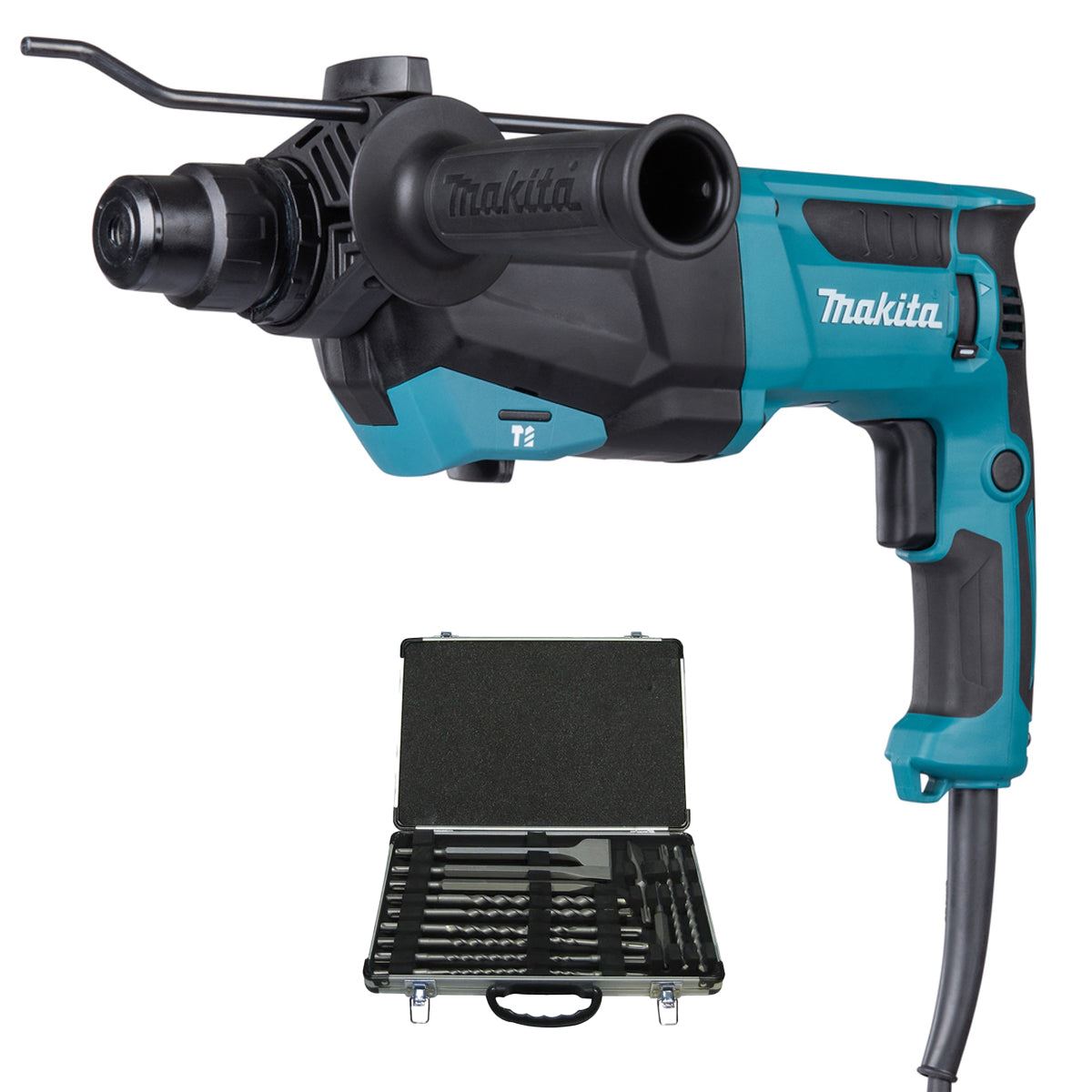 Makita HR2670/1 26mm SDS+ Rotary Hammer Drill With D-21200 17 Piece Drill Bit Set
