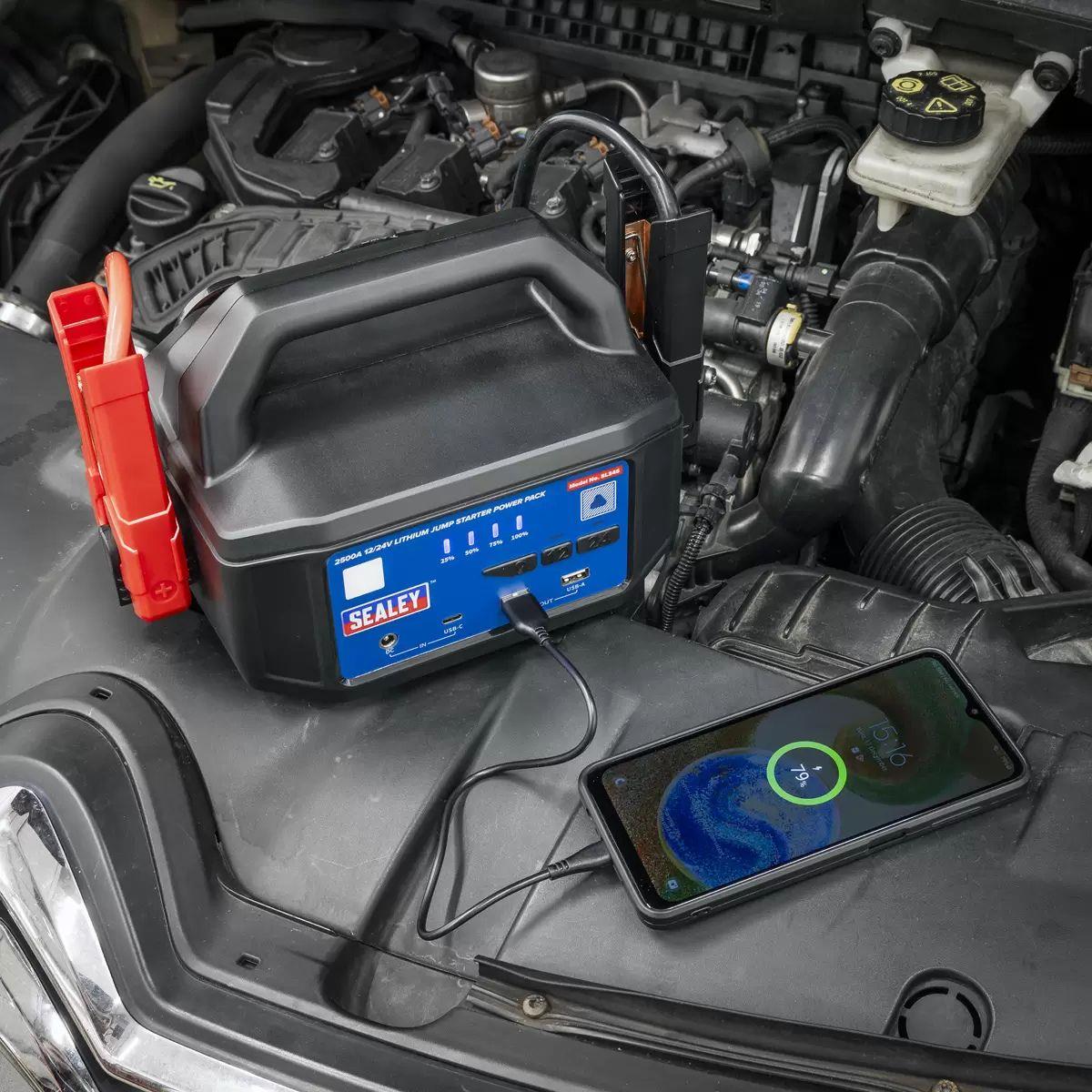 Sealey SL34S 12/24V Lithium-ion Jump Starter Power Pack 2500A