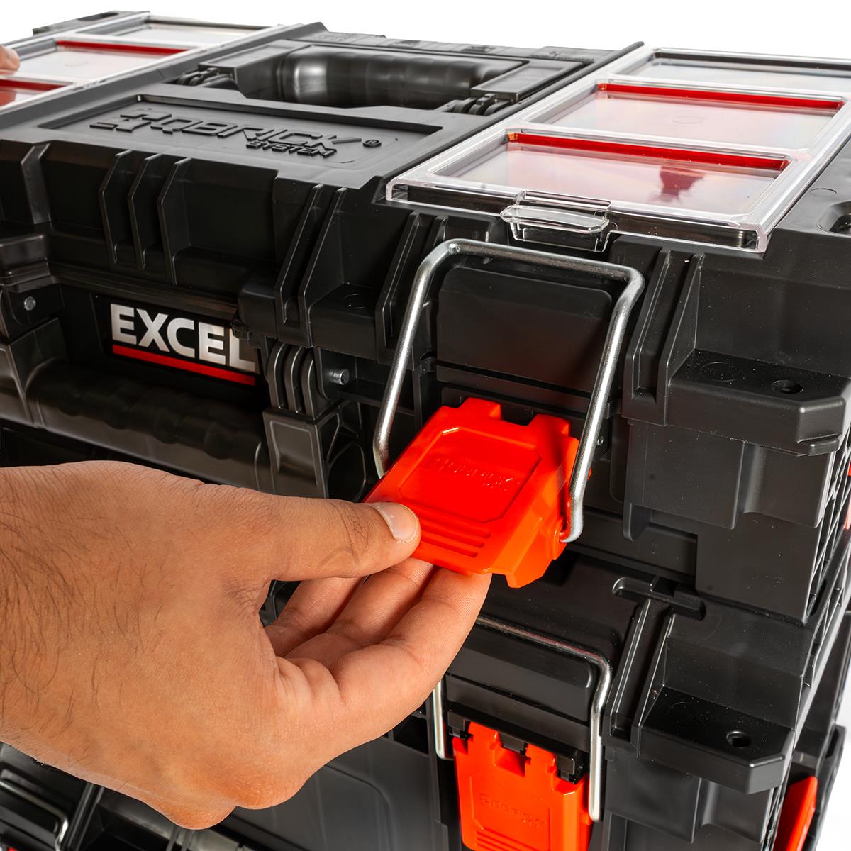 Excel Modular Tool Box Heavy Duty Mobile Storage 3 Piece Set with Wheels