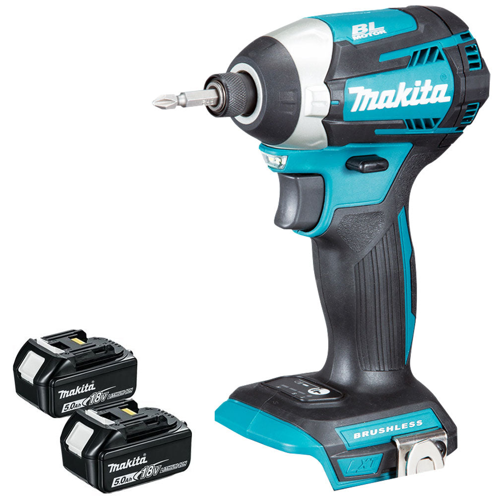 Makita DTD154Z 18V Li-ion Brushless Impact Driver with 2 x 5.0Ah Batteries