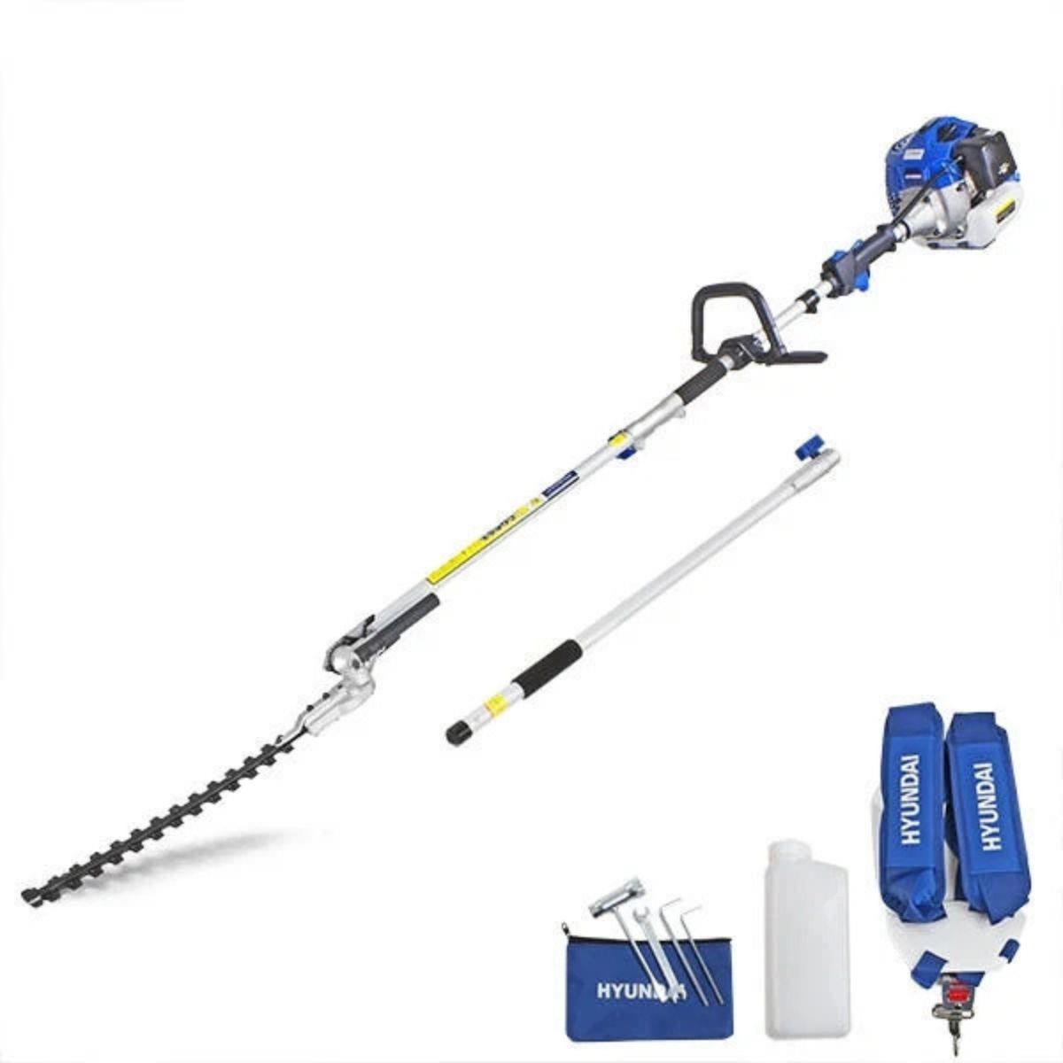 Hyundai HYPT5200X 52cc 425mm Long Reach Petrol Pole Hedge Trimmer Pruner 2-Stroke