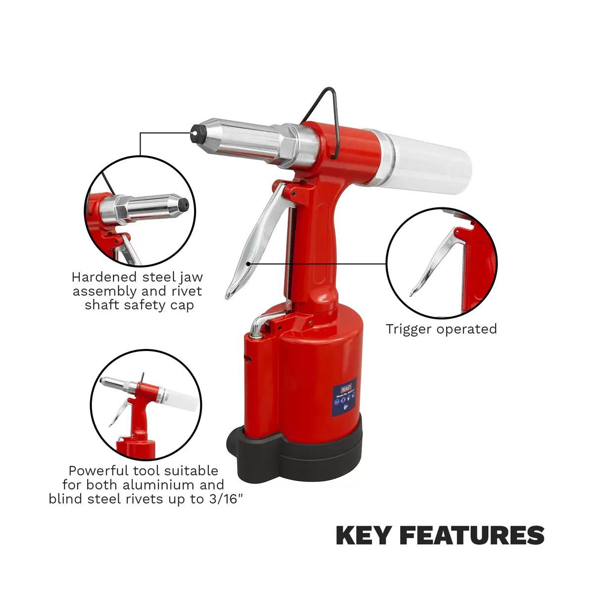 Sealey SA31 Air/Hydraulic Riveter