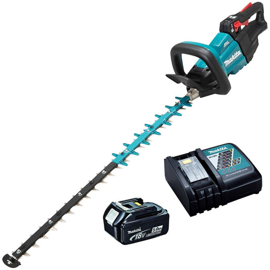 Makita DUH751RT 18V LXT Brushless 75cm Hedge Trimmer With 1 x 5.0Ah Battery & Charger