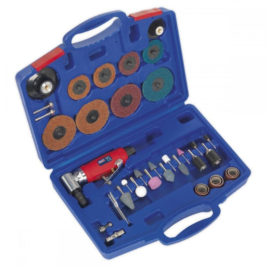 Sealey GSA674K Air Angle Die Grinder and Accessories Kit 42 Piece