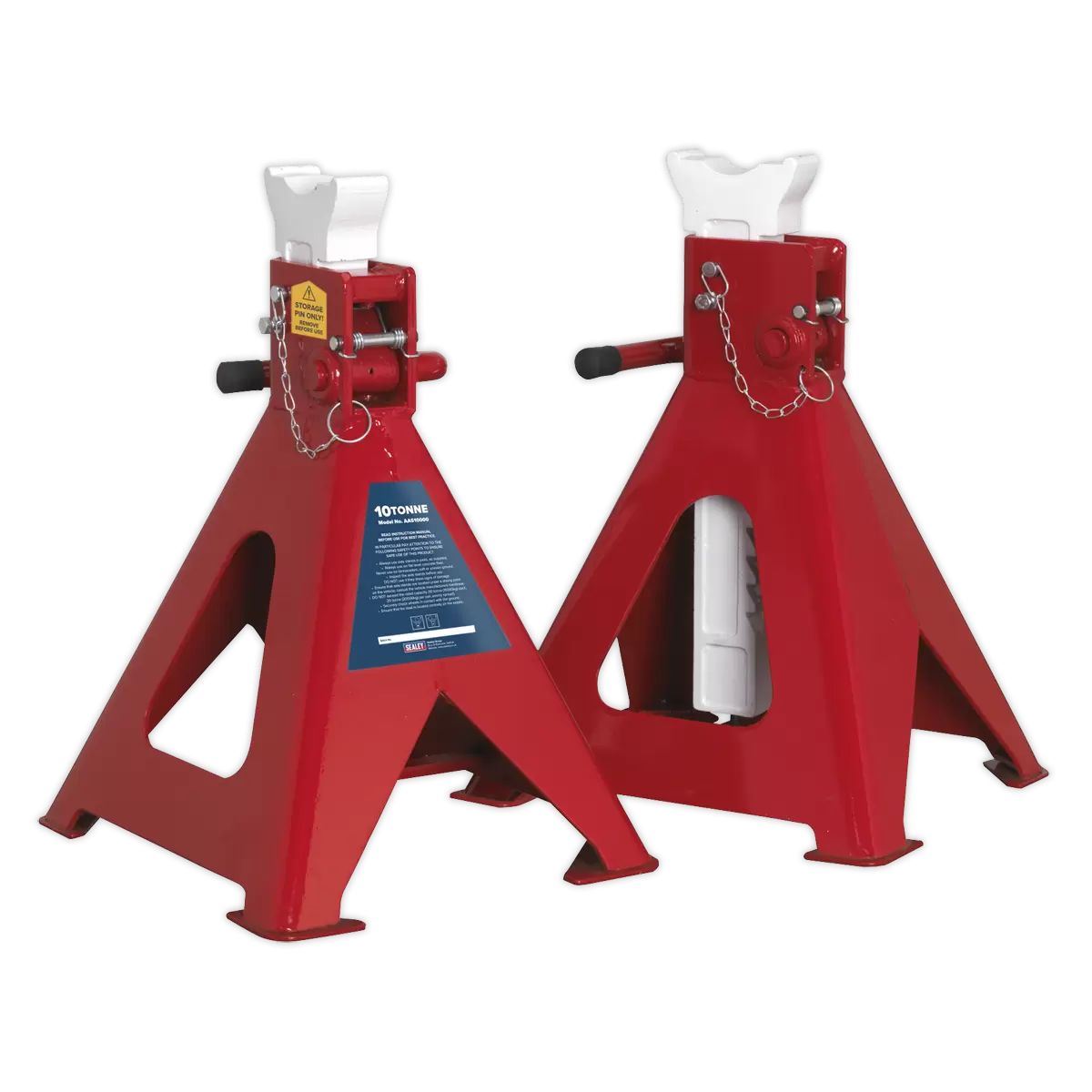 Sealey AAS10000 10 Tonne Capacity per Stand Auto Rise Ratchet Axle Stands Pair