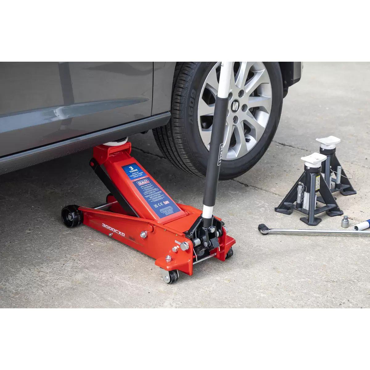 Sealey 3000CXD Trolley Jack 3 Tonne Ton Standard Chassis Car Van Garage