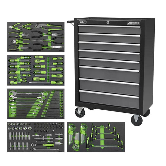 Sealey AP35TBCOMBO3 8 Drawer Rollcab with Ball-Bearing Slides & 302pc Tool Kit