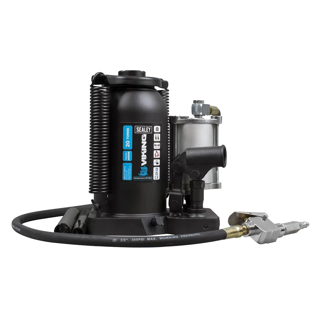 Sealey AM20S Viking 20 Tonne Manual/Air Hydraulic Bottle Jack Heavy Duty Lifting Power