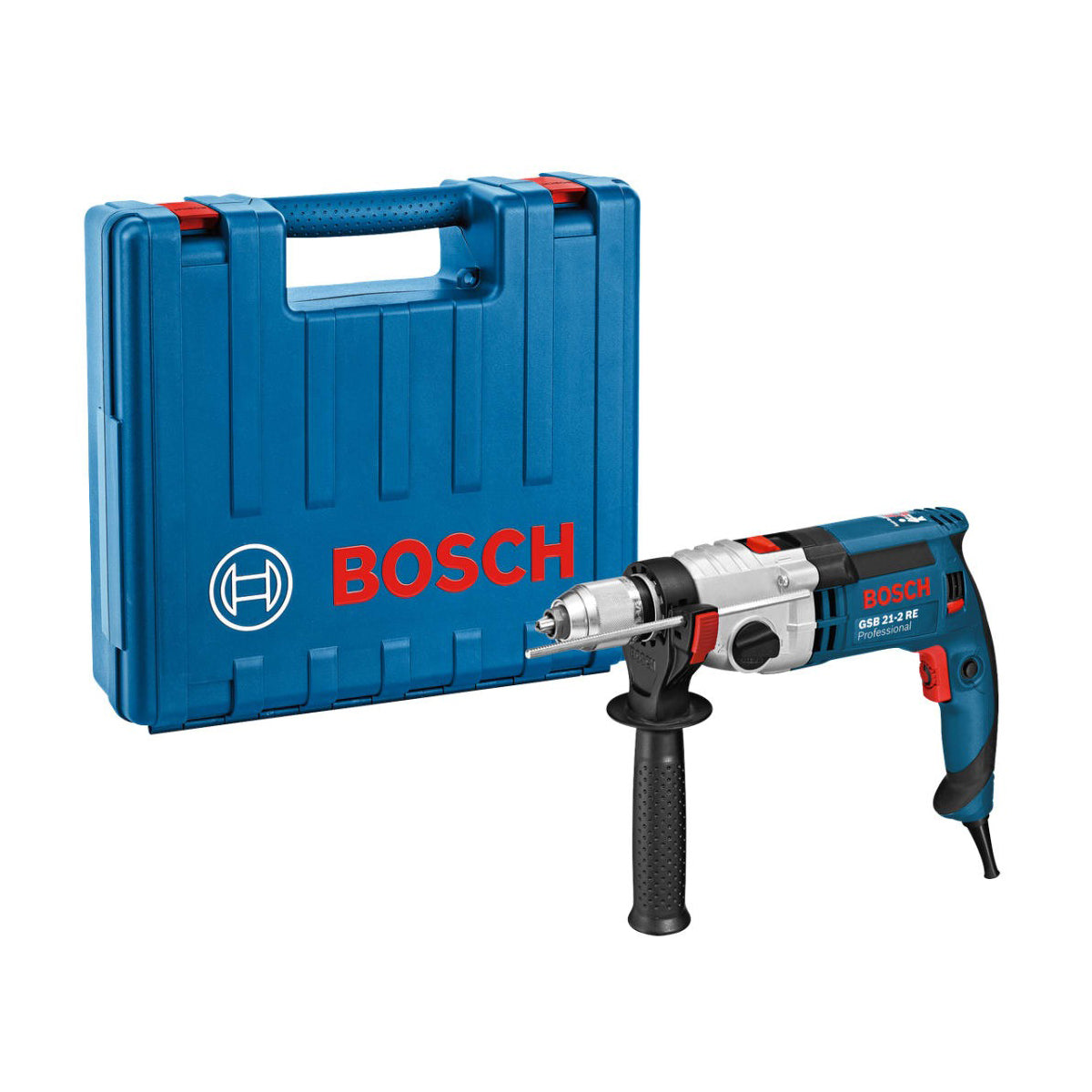 Bosch GSB 21-2 RE Impact Drill with Accessory & Case for Versatile Drilling 240V/1100W 060119C570