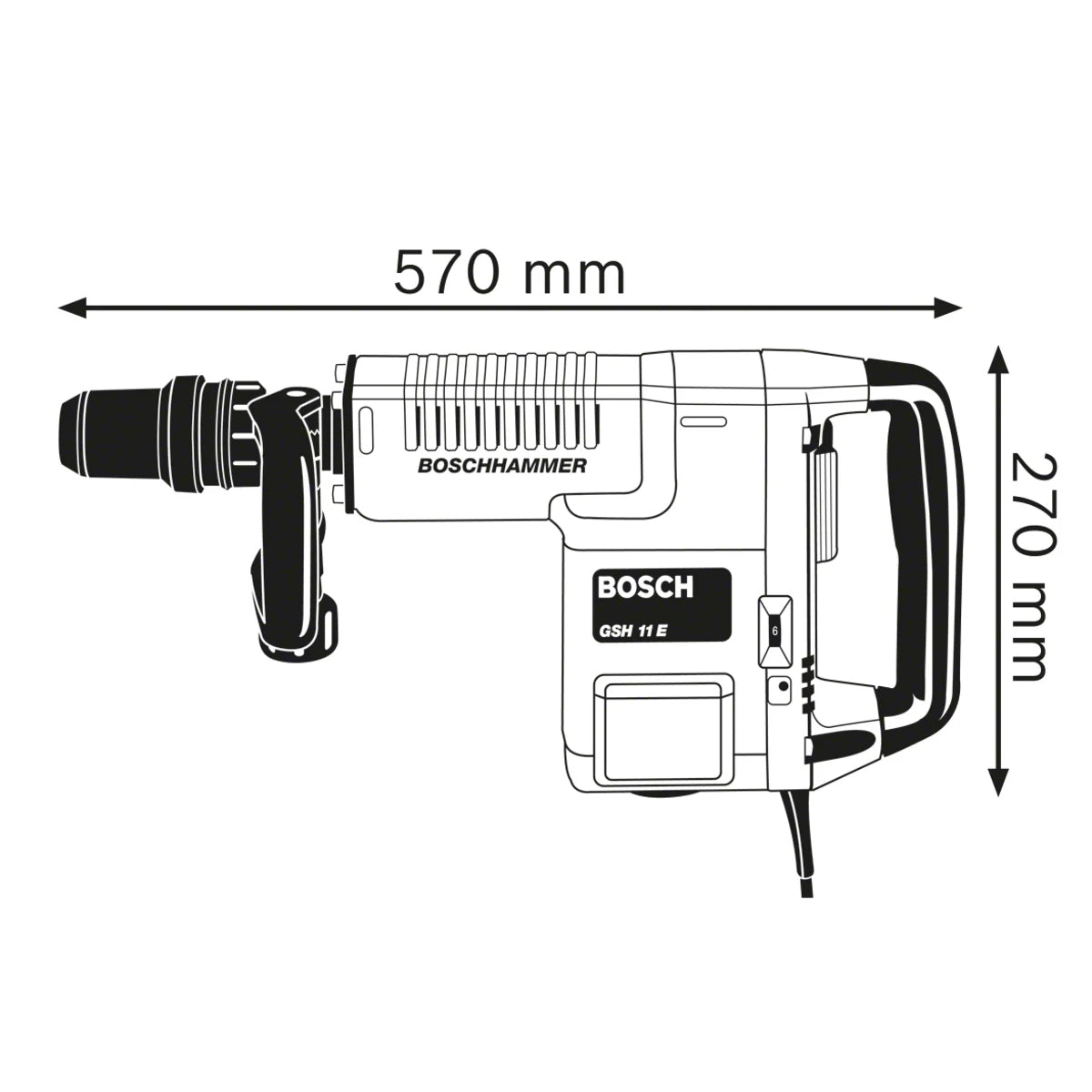 Bosch GSH 11 E SDS-Max Professional Demolition Hammer for Efficient Chiseling 240V/1500W 0611316742