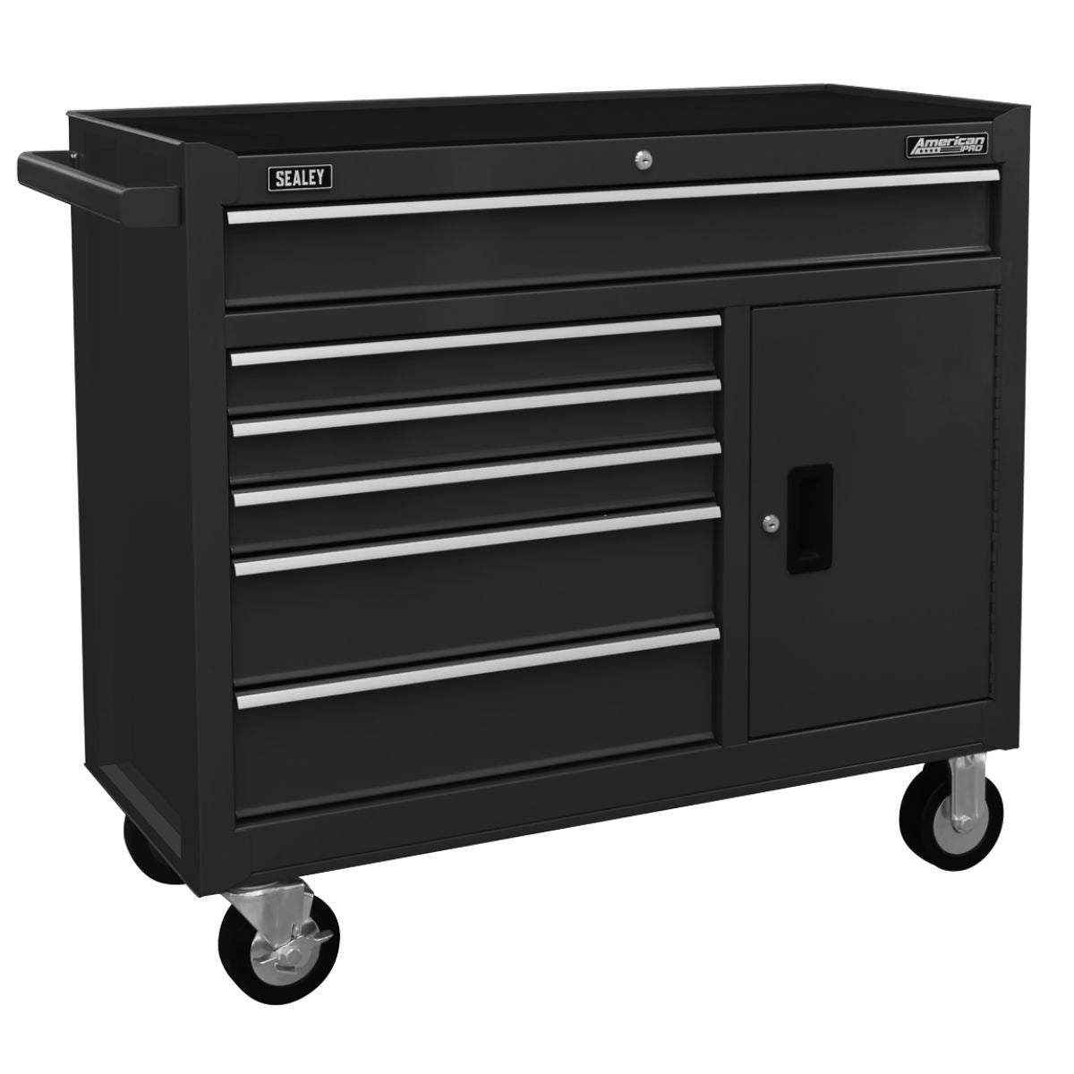 Sealey AP4106B 6 Drawer Roll cab with Ball Bearing Slides Black