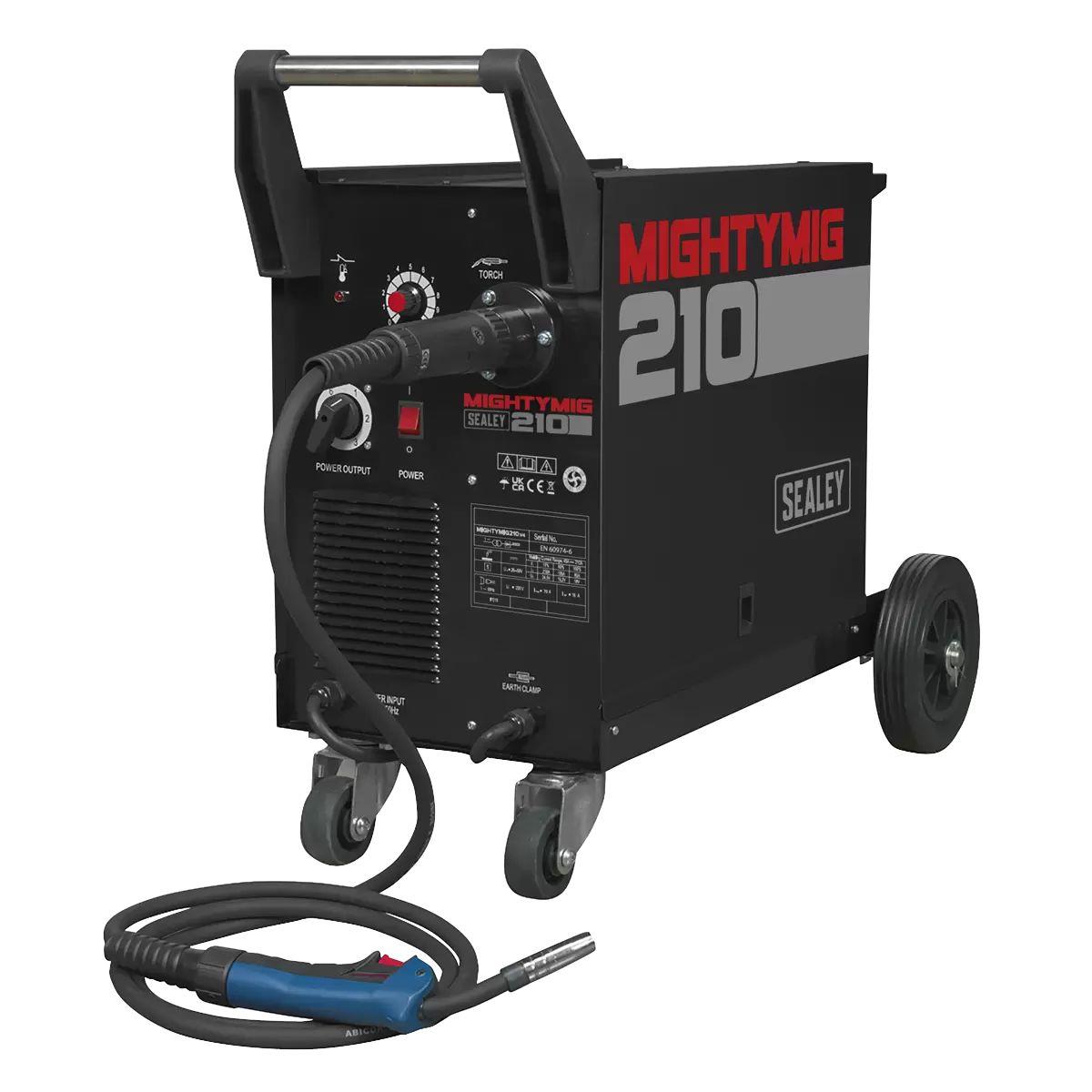 Sealey MIGHTYMIG210 210A Professional Gas/No-Gas MIG Welder with Euro Torch 230V
