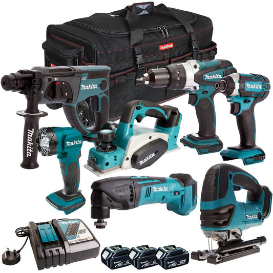 Makita 7 Piece 18V Li-ion Kit 3 x 5.0Ah Batteries MAKDEAL-51M