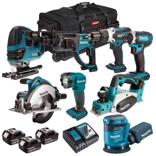 Makita 8 Piece 18V Cordless Tool Kit with 3 x 5.0Ah Batteries T4TKIT-622