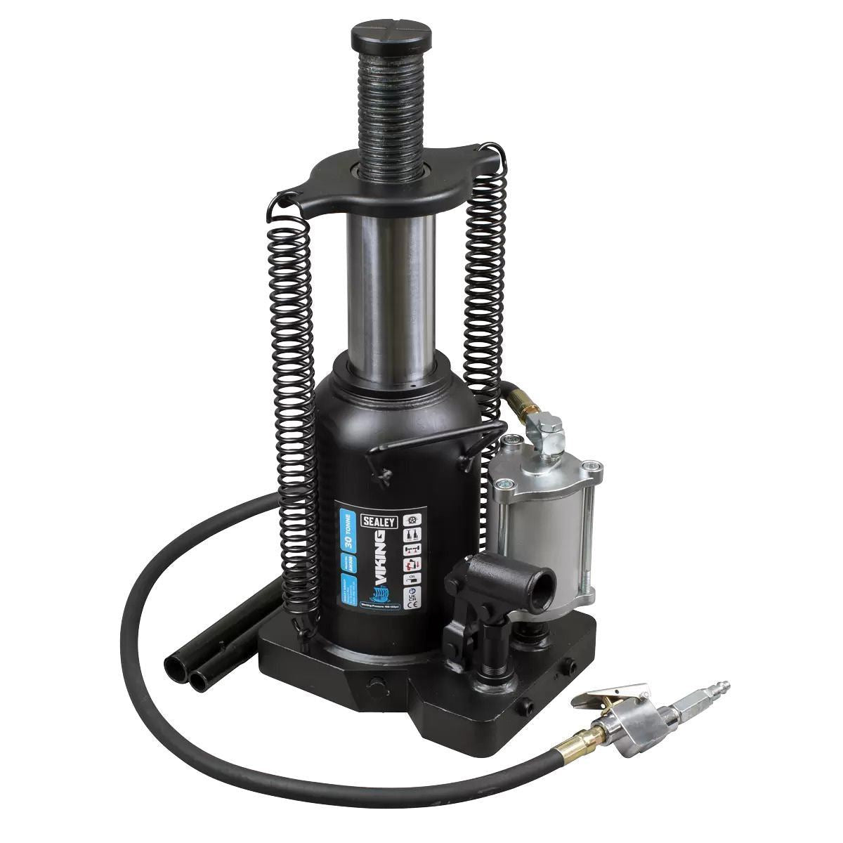 Sealey AM30S Viking 30 Tonne Manual/Air Hydraulic Bottle Jack High Capacity Lifting Power