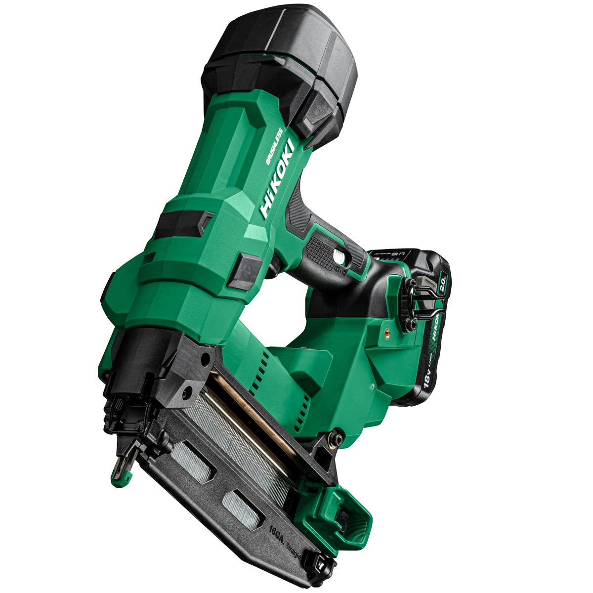 Hikoki NT1865DSAJXZ 18V Brushless 2nd Generation 16G Straight Finishing Nailer with 2 x 2.0Ah Battery Charger & Case