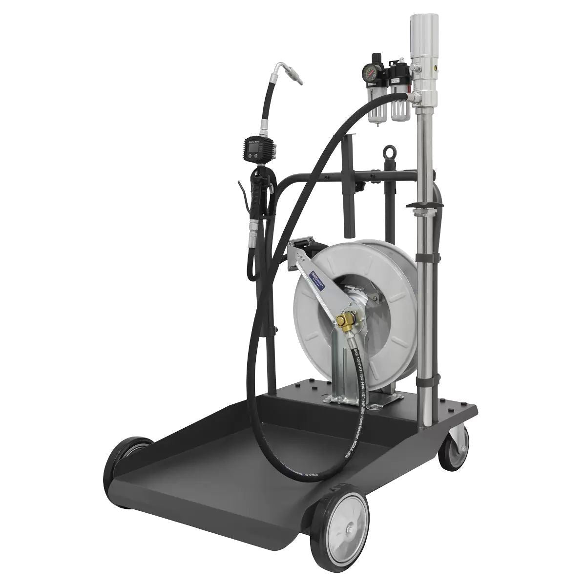 Sealey AK4562D Oil Dispensing System Air Operated with 10mtr Retractable Hose Reel