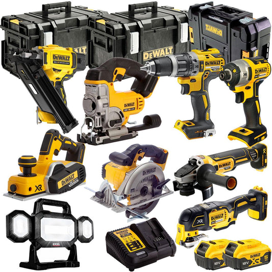 Dewalt 18V 9 Piece Power Tool Kit with 2 x 5.0Ah Batteries T4TKIT-878
