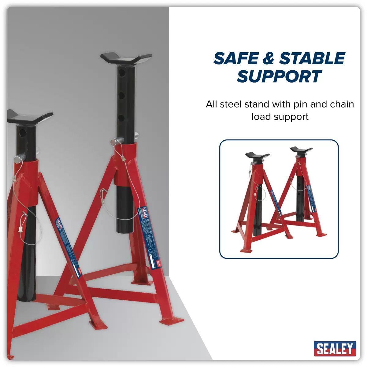Sealey AS3000 Axle Stands 2.5tonne Capacity Per Stand 5tonne Pair 700mm Medium Height