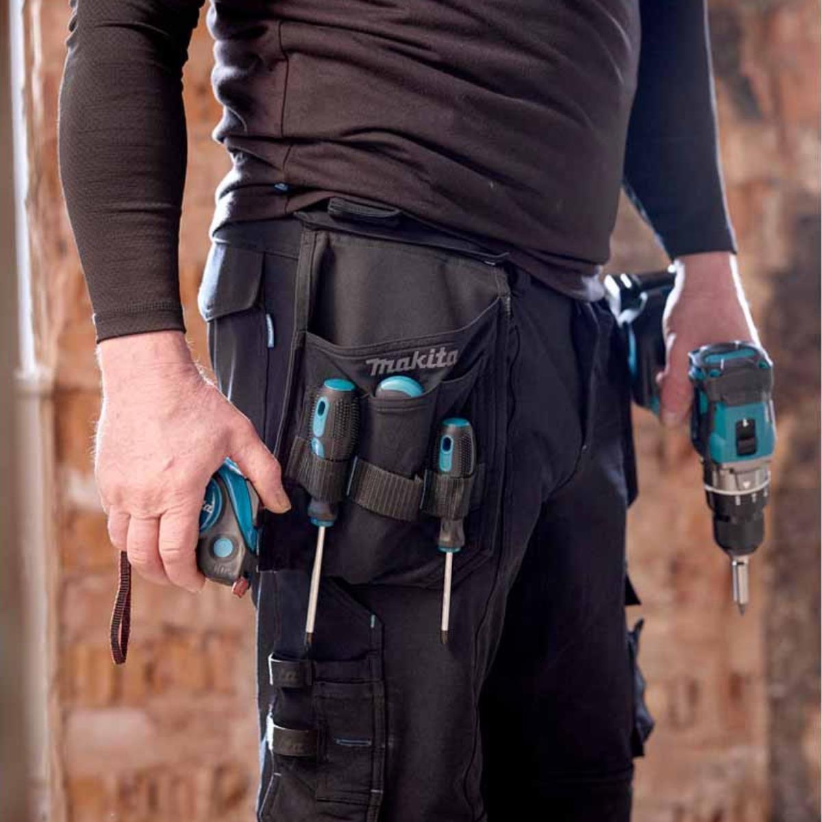 Makita MK304M Onyx Stretch Trousers Slim Fit Black - L31