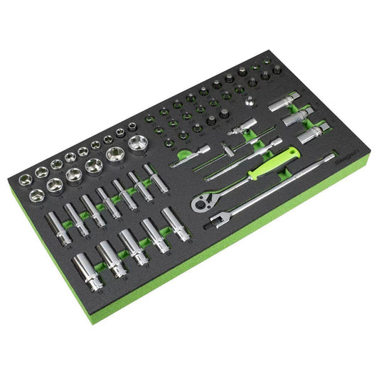 Sealey S01270 Siegen Socket Set with Tool Tray 3/8"Sq Drive 62pc