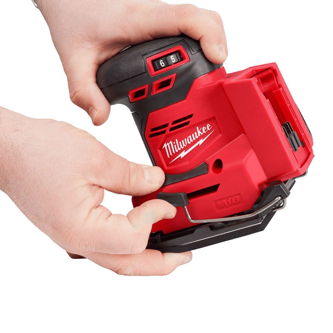 Milwaukee M18BQSS-0 18V Sheet Sander with 1 x 2.0Ah Battery & Charger