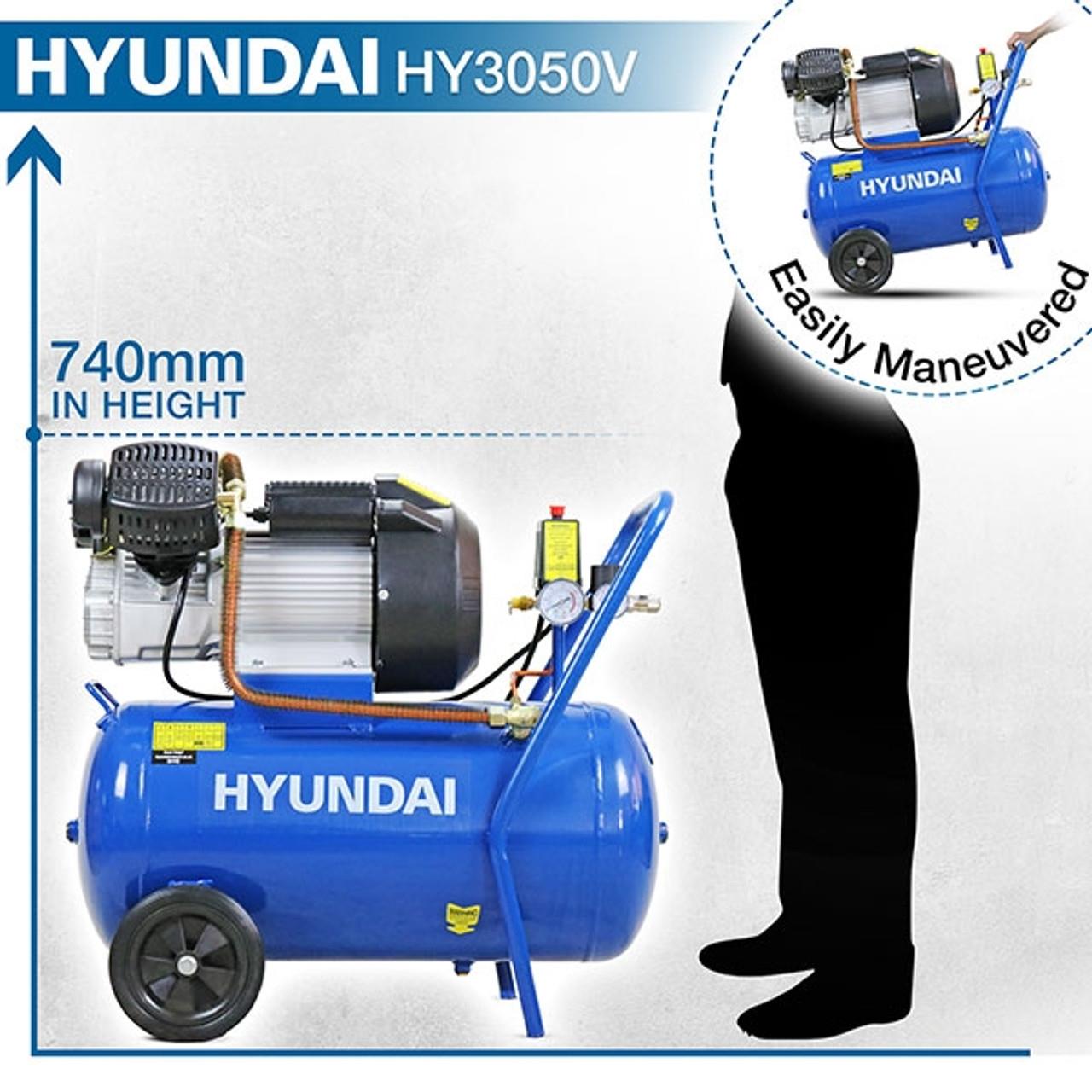 Hyundai HY3050V 50L Electric Air Compressor 14CFM 116psi Direct Drive V-Twin 230V