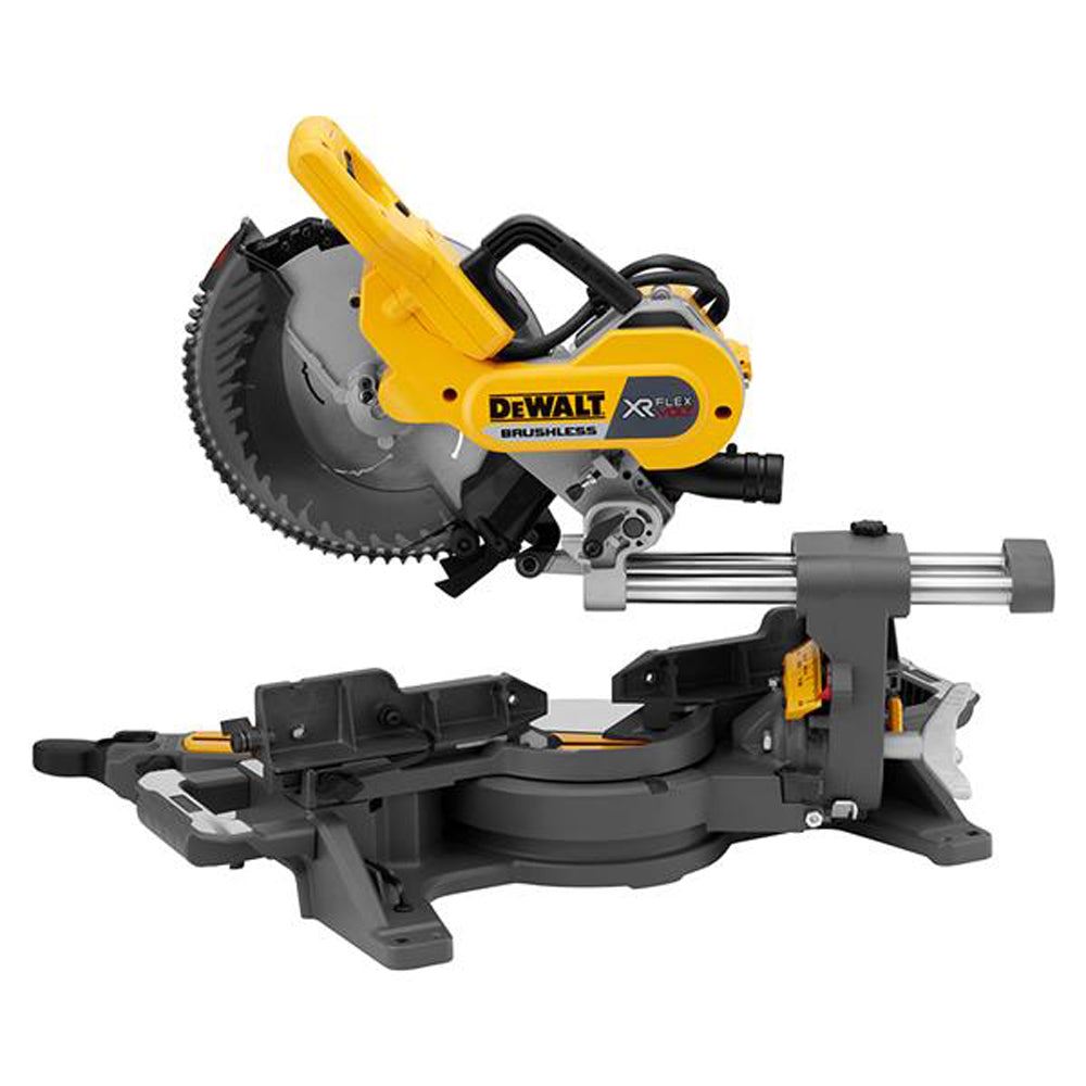 Dewalt DCS727N 54V XR FlexVolt Brushless Slide Mitre Saw with 1 x 6.0Ah Battery Charger & Leg Stand