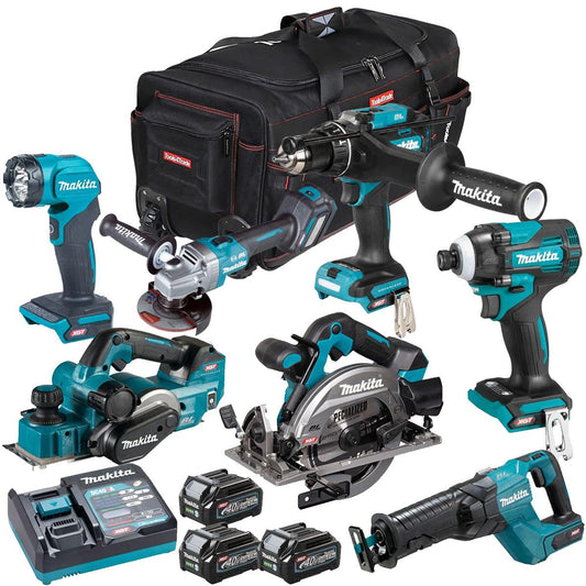 Makita 40V XGT 7 Piece Brushless Power Tool Kit With 3 x 2.5Ah Battery T4TKIT-16050