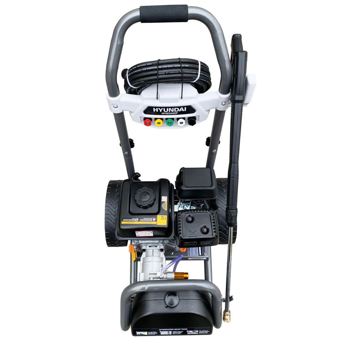 Hyundai HYW3400P 3400psi 210cc Petrol Pressure Washer, 9L/min, 10m Hose & Detergent Tank