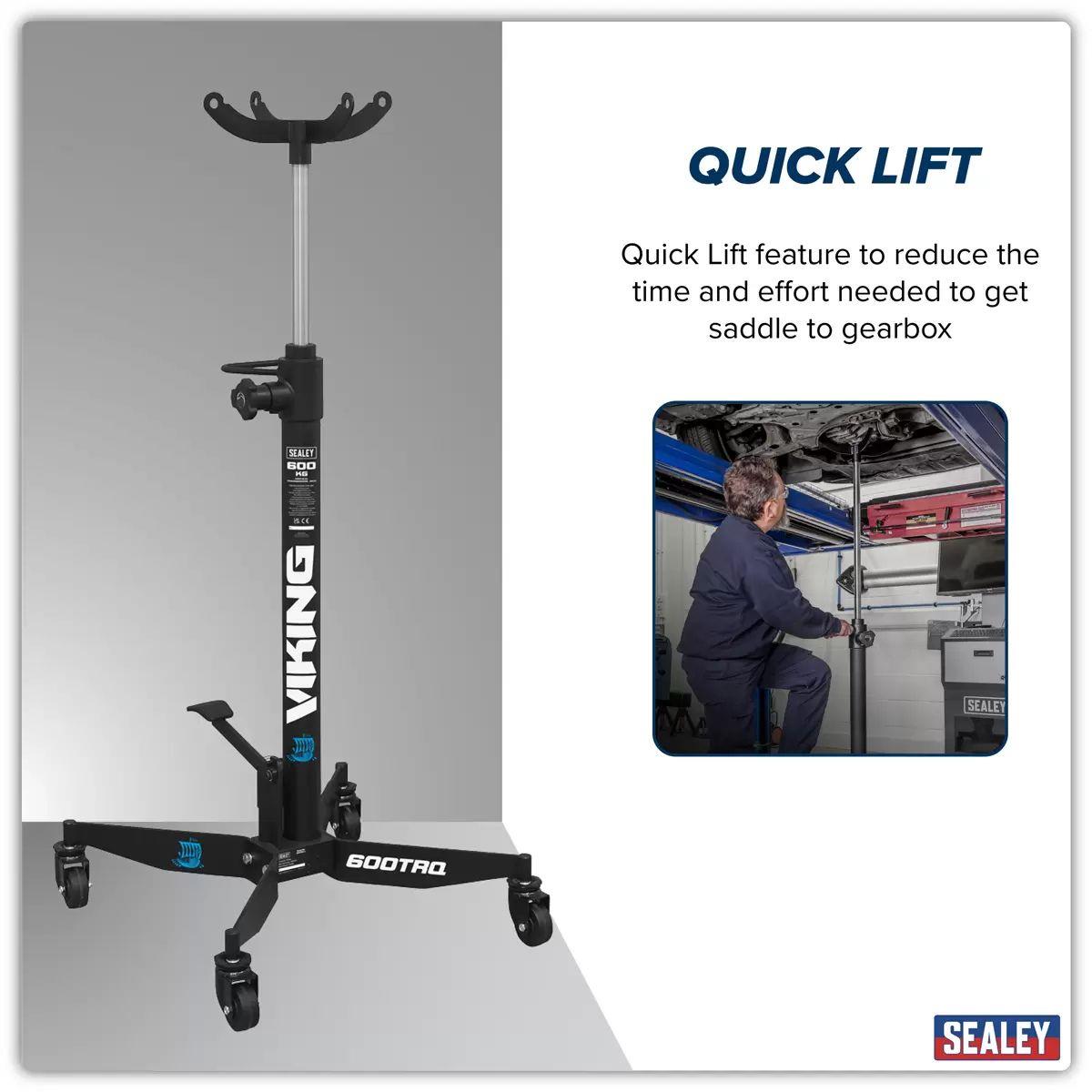 Sealey 600TRQ Transmission Jack 0.6tonne Vertical Rocket Lift
