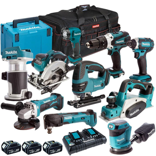 Makita 18V 10 Piece Power Tool Kit with 3 x 5.0Ah Battery & Charger MAKDEAL 91M