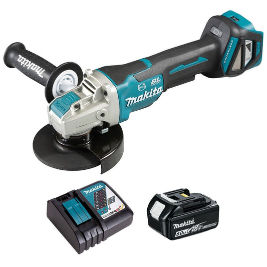 Makita DGA519Z 18V LXT Brushless 125mm Angle Grinder with 1 x 6.0Ah Battery & Charger