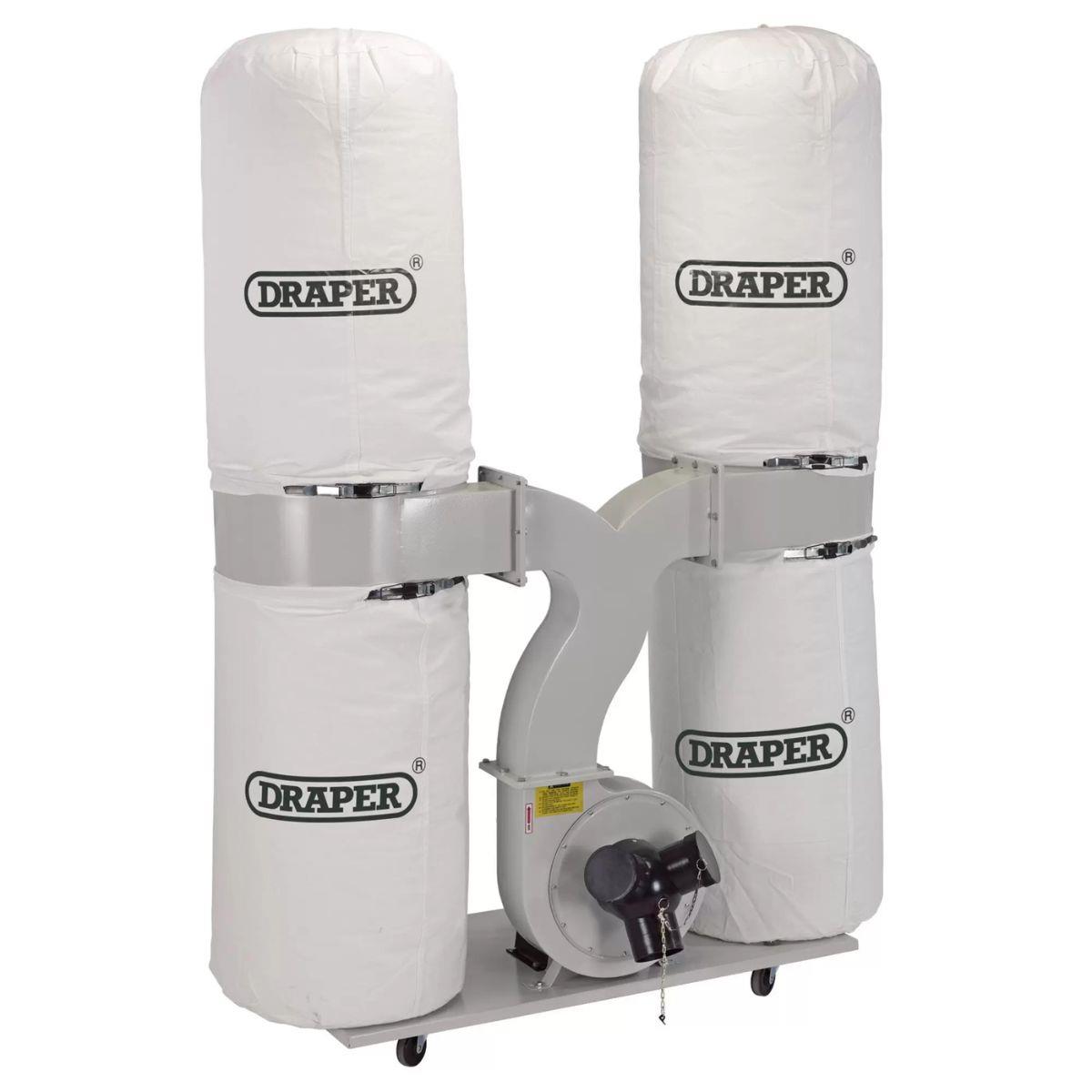 Draper DE2200 Portable Dust & Chip Extractor 300L 2200W/230V 3-Port Workshop Dust Extraction System 80947