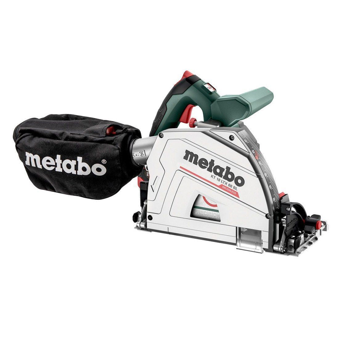 Metabo KT 18 LTX 66 BL 18V Brushless Plunge Saw with 2 x 5.2Ah Battery Charger & 1600mm Guide Rail Kit