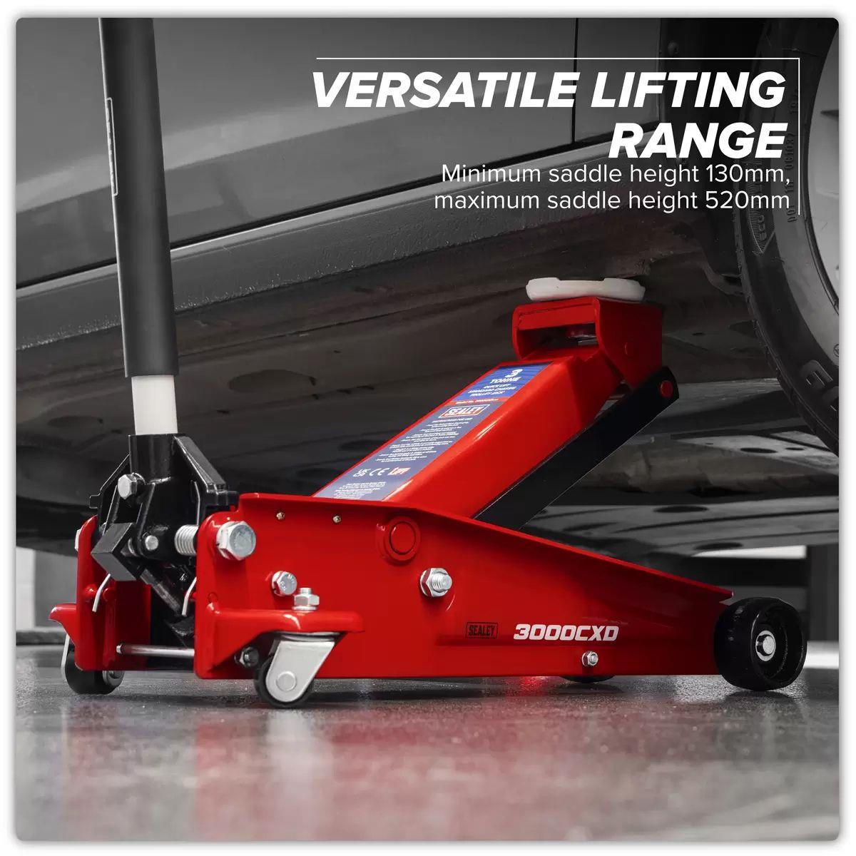 Sealey 3000CXD Trolley Jack 3 Tonne Ton Standard Chassis Car Van Garage