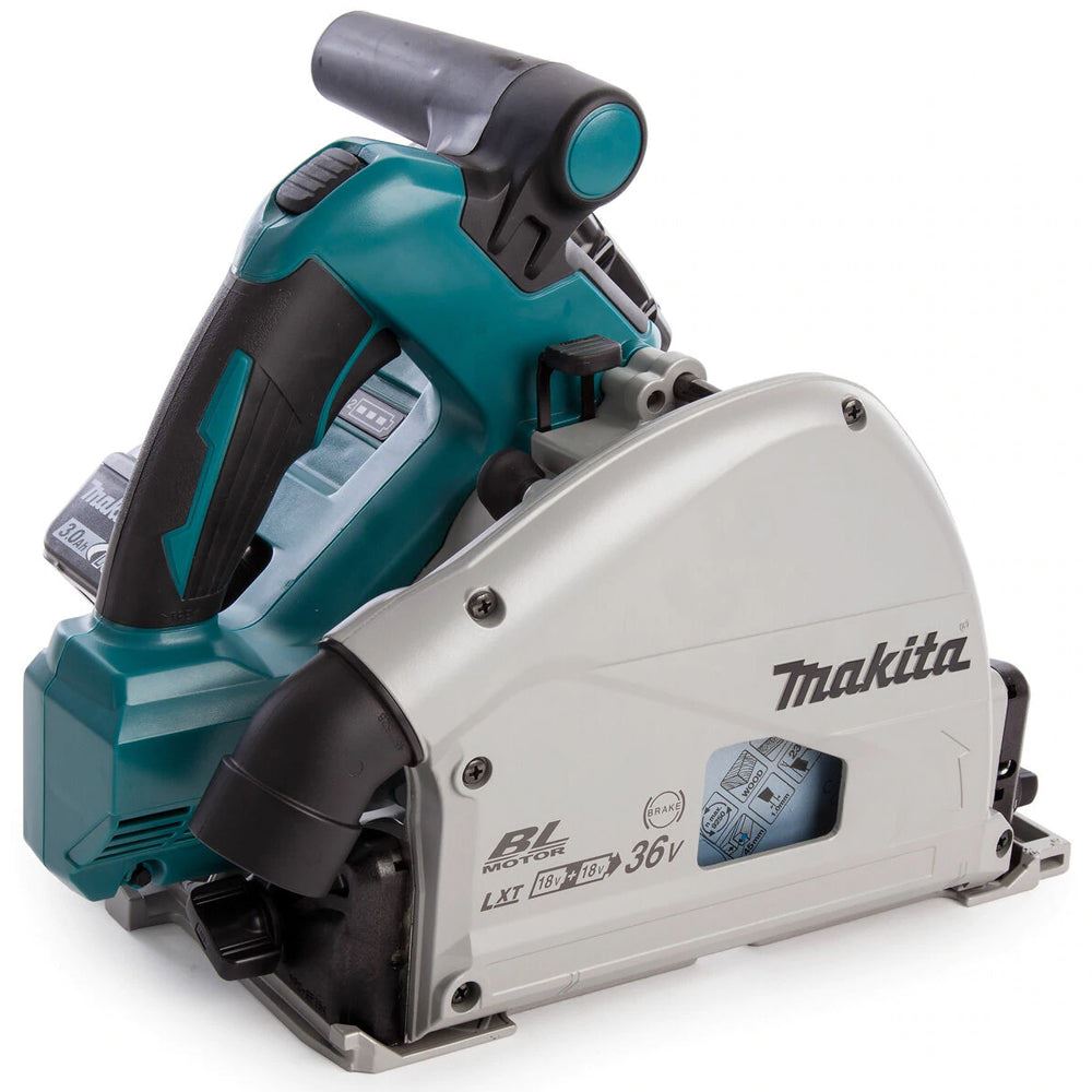Makita DSP600ZJ 36V Brushless 165mm Plunge Saw with 1 x 3000mm Guide Rail & Clamp