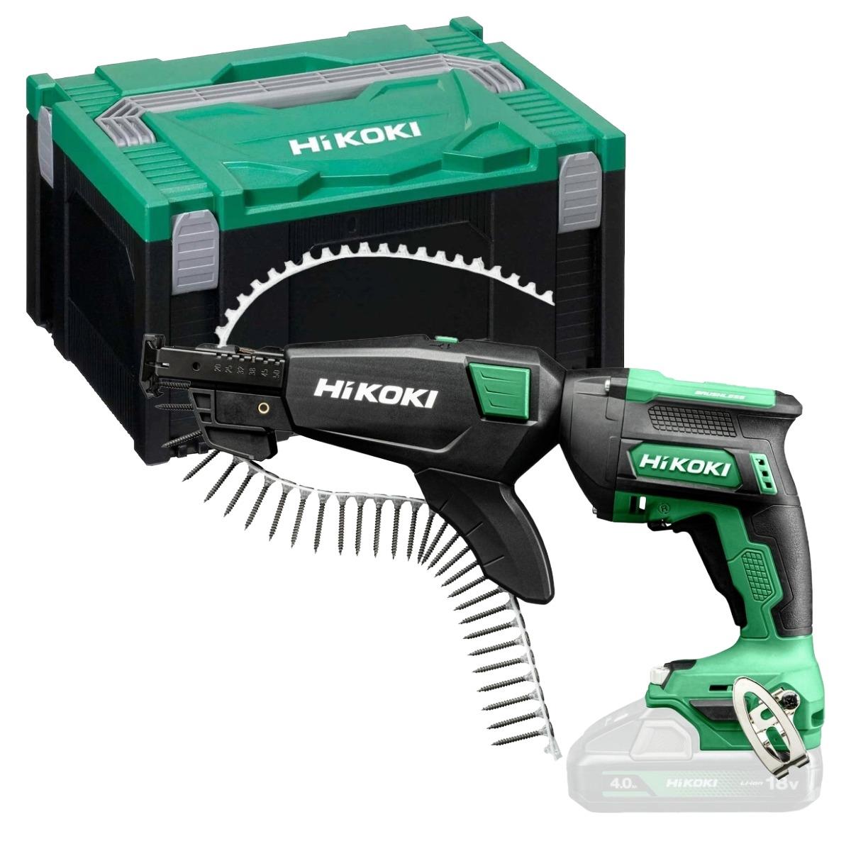 HiKOKI W18DAW3Z 18V Brushless Drywall Screwdriver Body with Collated Screw Attachment & Case