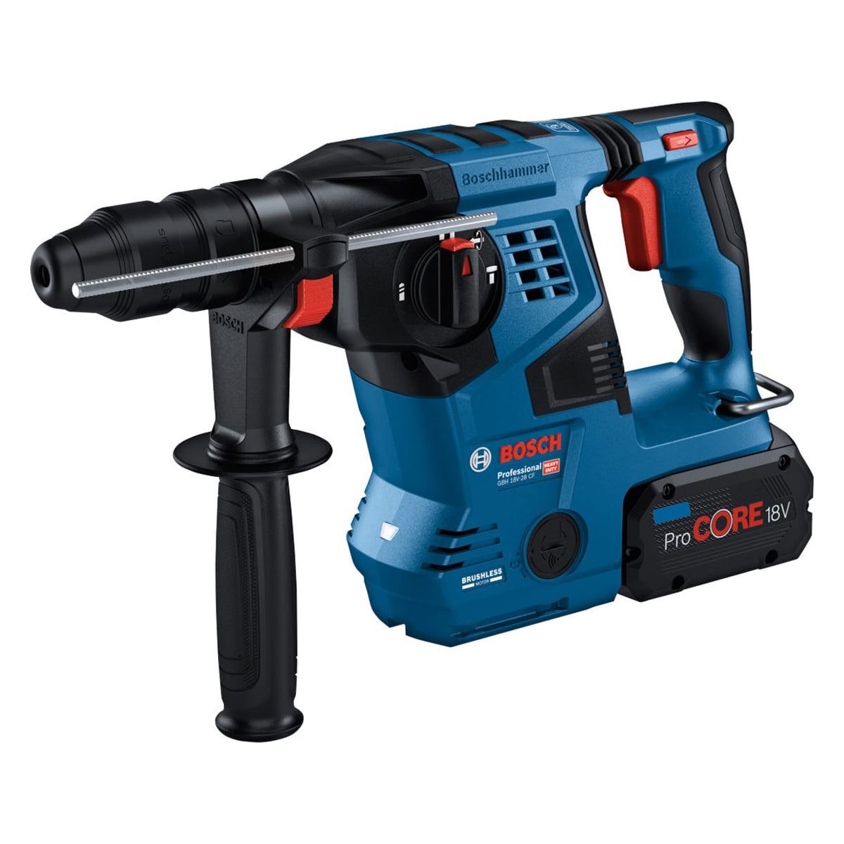 Bosch GBH 18V-28 CF SDS-Plus Rotary Hammer with 2 x 5.5Ah Batteries & Charger in Case 0611921075