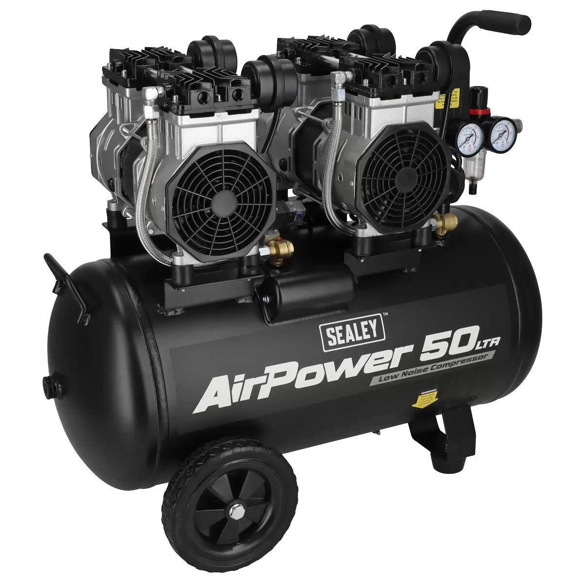 Sealey SAC5001S 50L Low Noise Oil Free Direct Drive Air Compressor 2 x 2hp/230V