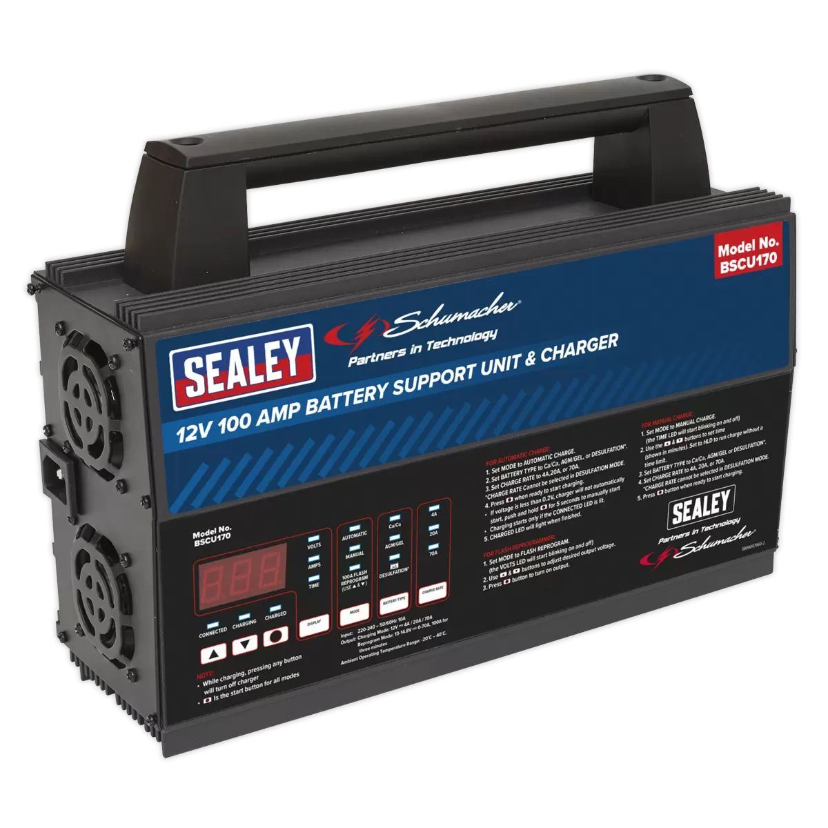Sealey BSCU170 12V Schumacher Battery Support Unit Charger