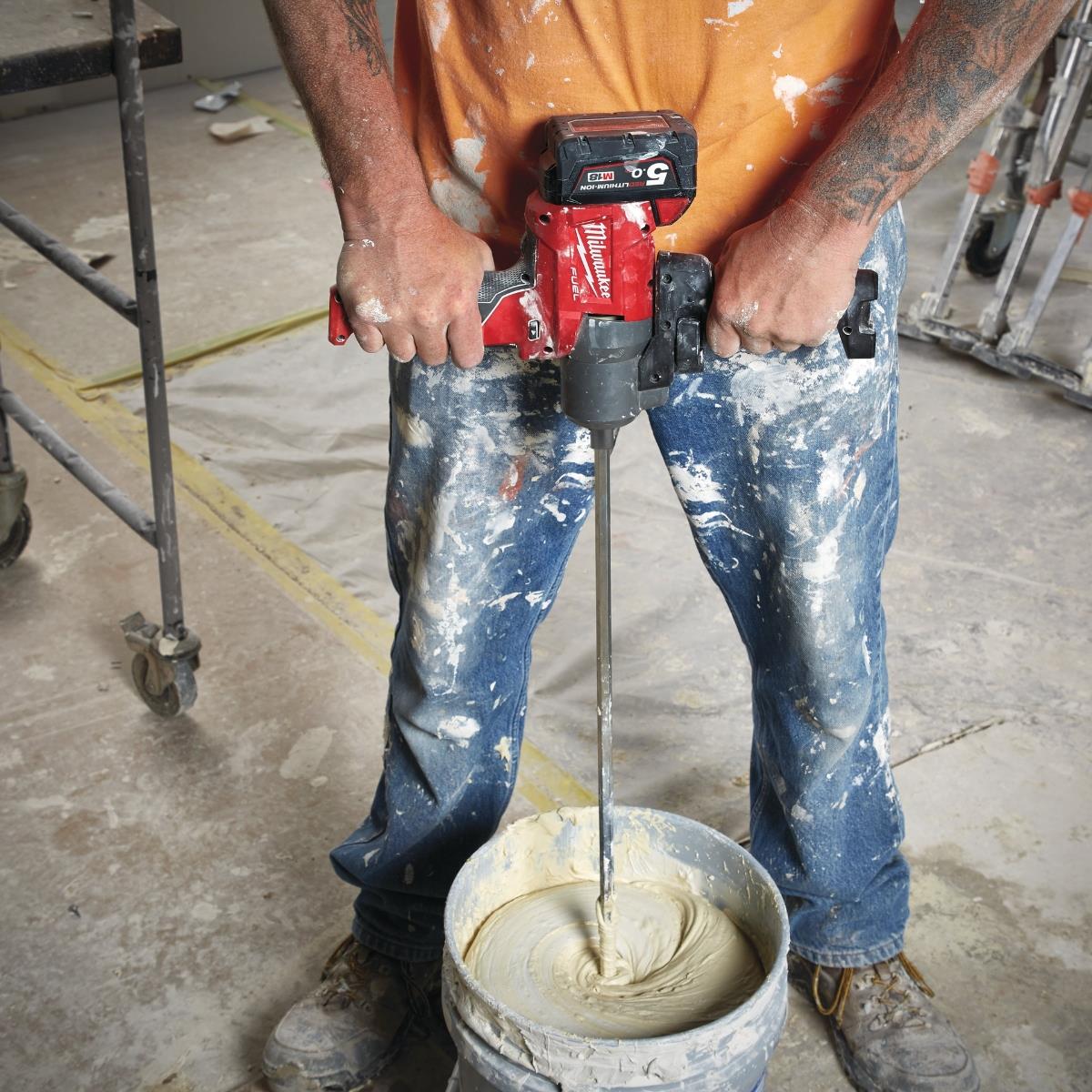 Milwaukee M18FPM-0X 18V FUEL Brushless Paddle Mixer With 1 x 5.5Ah Battery Charger & Case